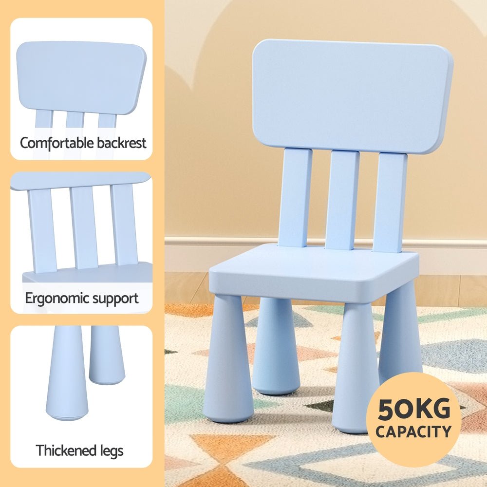 1 Keezi Kids Table and 2 Chairs Set Blue for kids outdoor play - PlayScapes Australia