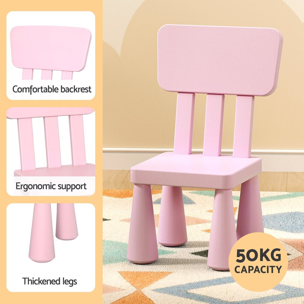 1 Keezi Kids Table and 2 Chairs Set Pink for kids outdoor play - PlayScapes Australia