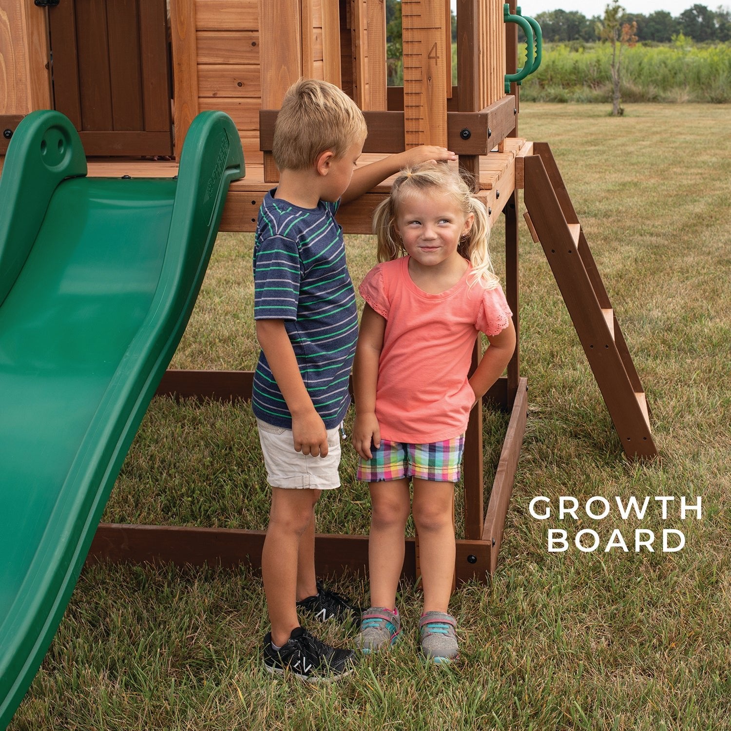 Backyard Discovery Echo Heights Cubby House with Slide for kids outdoor play - PlayScapes Australia