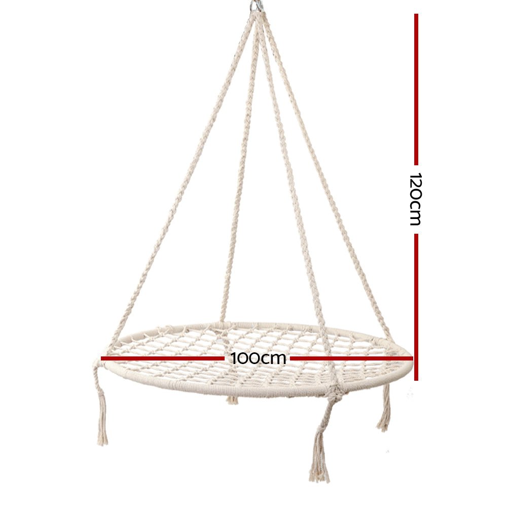 Gardeon Hammock Chair Outdoor Tree Swing Nest Web Hanging Seat 100cm for kids outdoor play - PlayScapes Australia