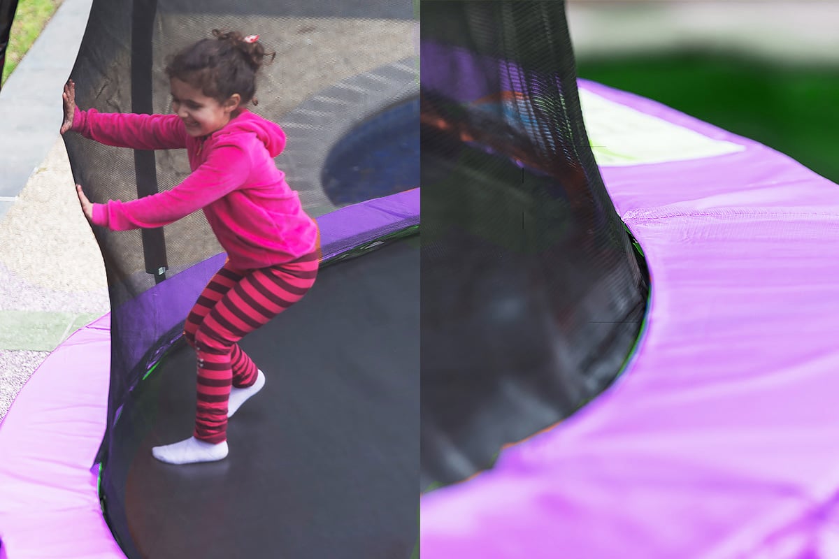 Kahuna 10ft Trampoline Free Ladder Spring Mat Net Safety Pad Cover Round Enclosure Purple for kids outdoor play - PlayScapes Australia