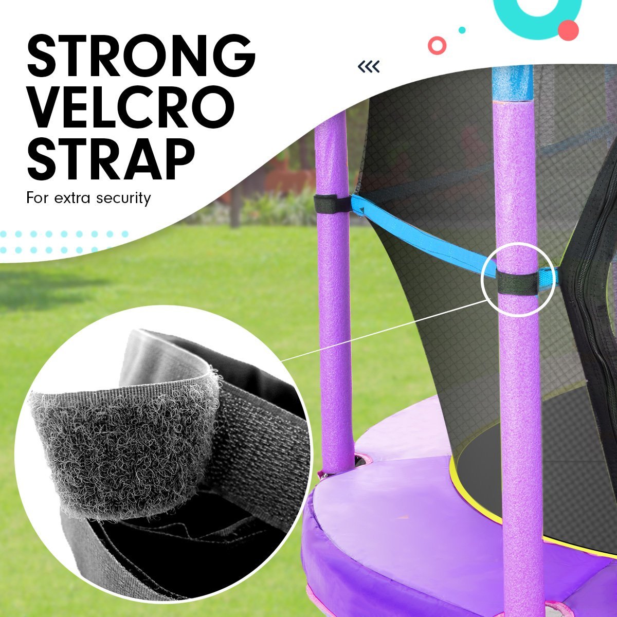 Kahuna 4.5ft Trampoline Round Free Safety Net Spring Pad Cover Mat Outdoor Blue Purple for kids outdoor play - PlayScapes Australia