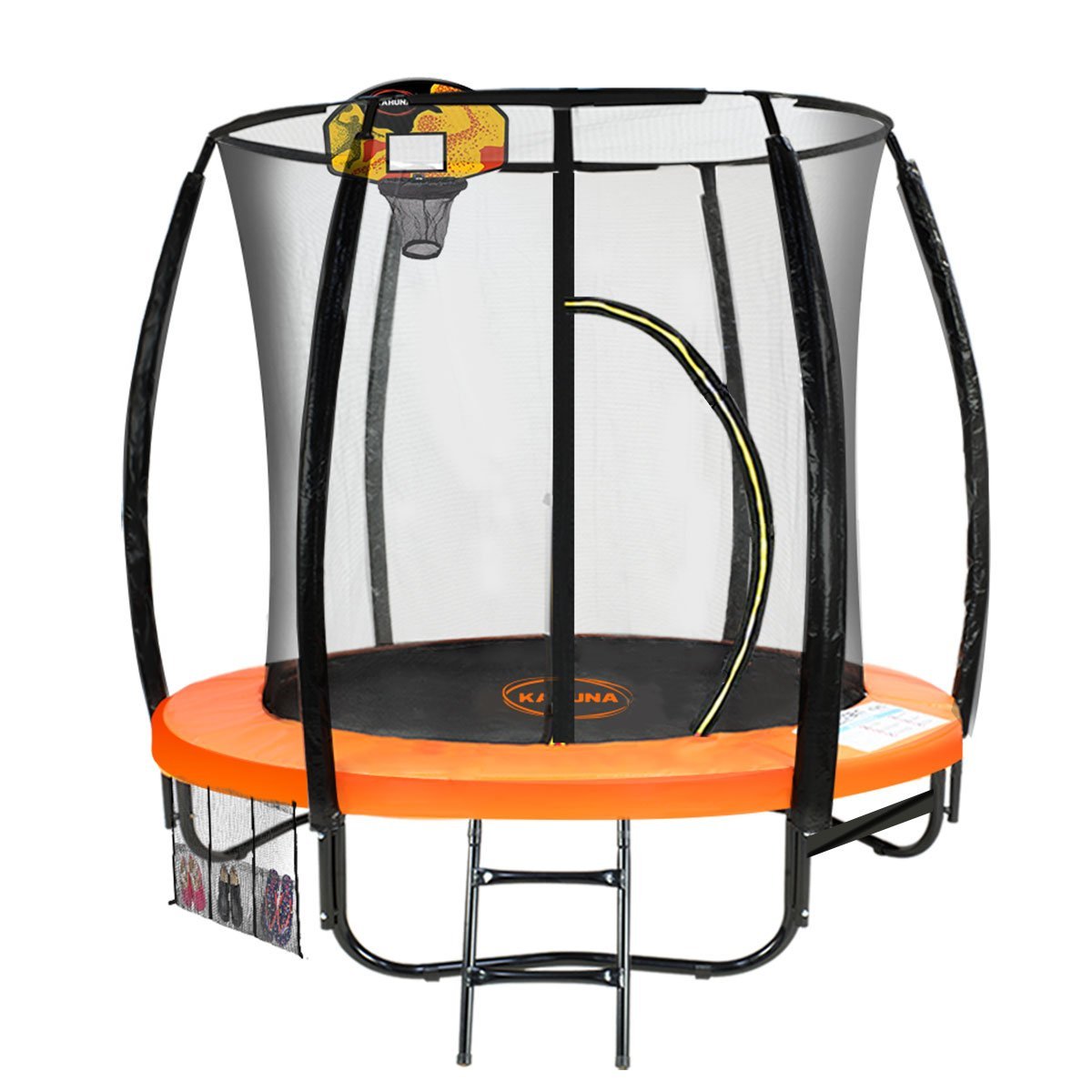 Kahuna Classic 6ft Outdoor Round Orange Trampoline Safety Enclosure And Basketball Hoop Set for kids outdoor play - PlayScapes Australia