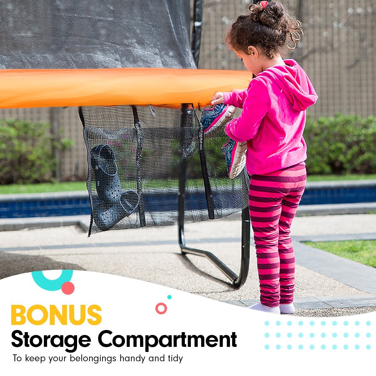 Kahuna Classic 6ft Outdoor Round Orange Trampoline Safety Enclosure And Basketball Hoop Set for kids outdoor play - PlayScapes Australia