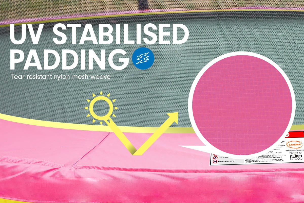 Kahuna Classic 6ft Outdoor Round Trampoline Safety Enclosure And Basketball Hoop Set - Pink for kids outdoor play - PlayScapes Australia