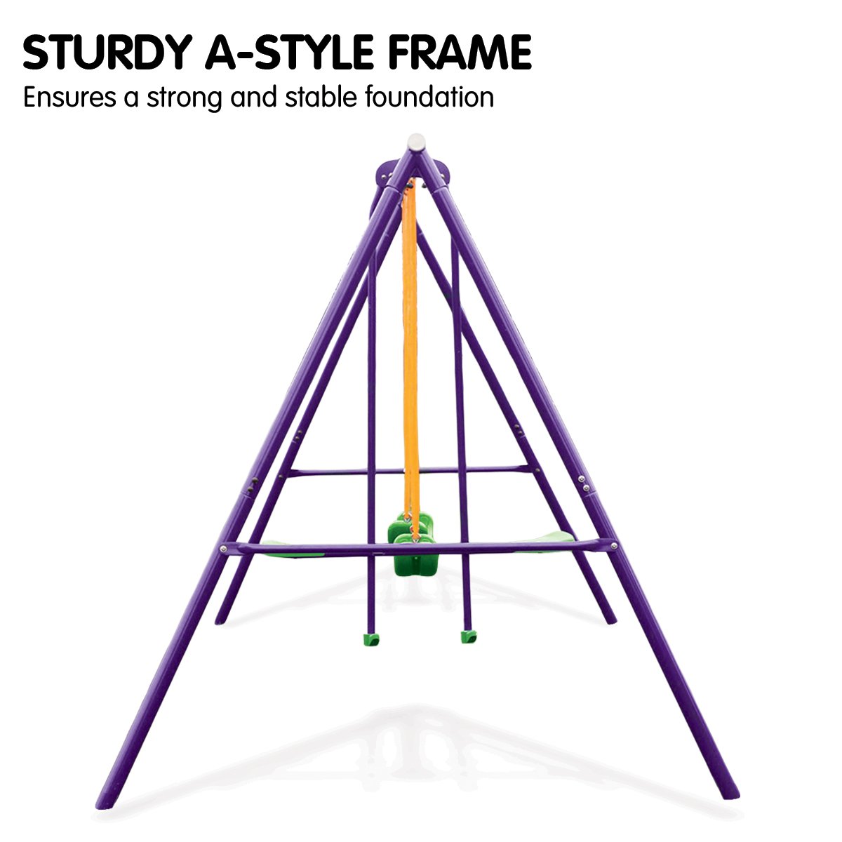 Kahuna Kids 4 - Seater Swing Set Purple Green for kids outdoor play - PlayScapes Australia