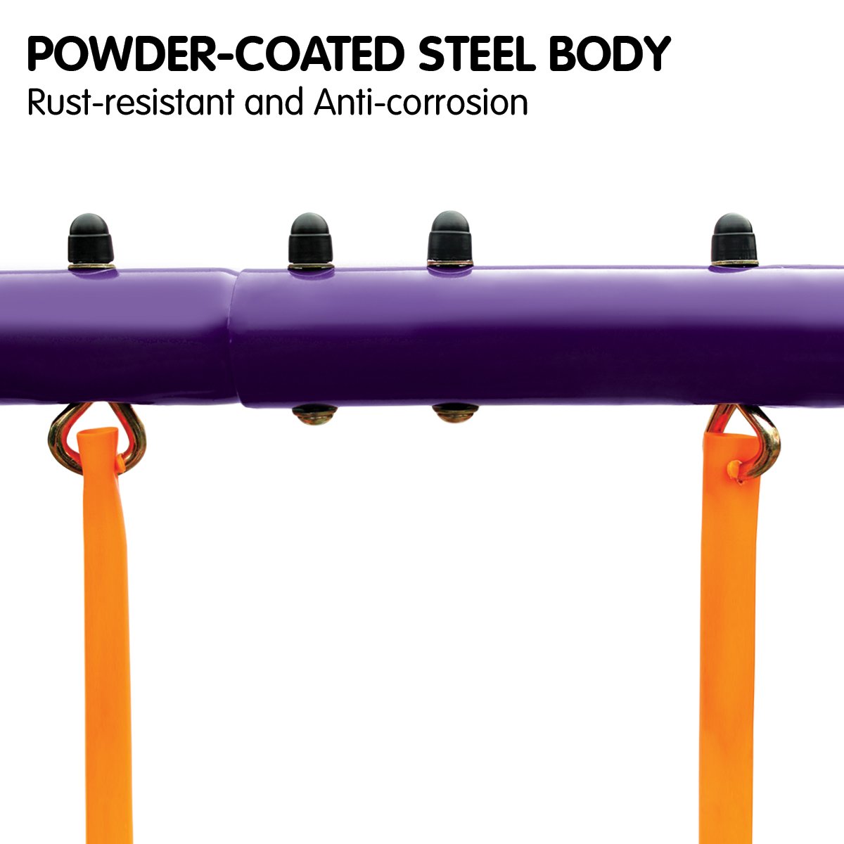 Kahuna Kids 4 - Seater Swing Set Purple Green for kids outdoor play - PlayScapes Australia