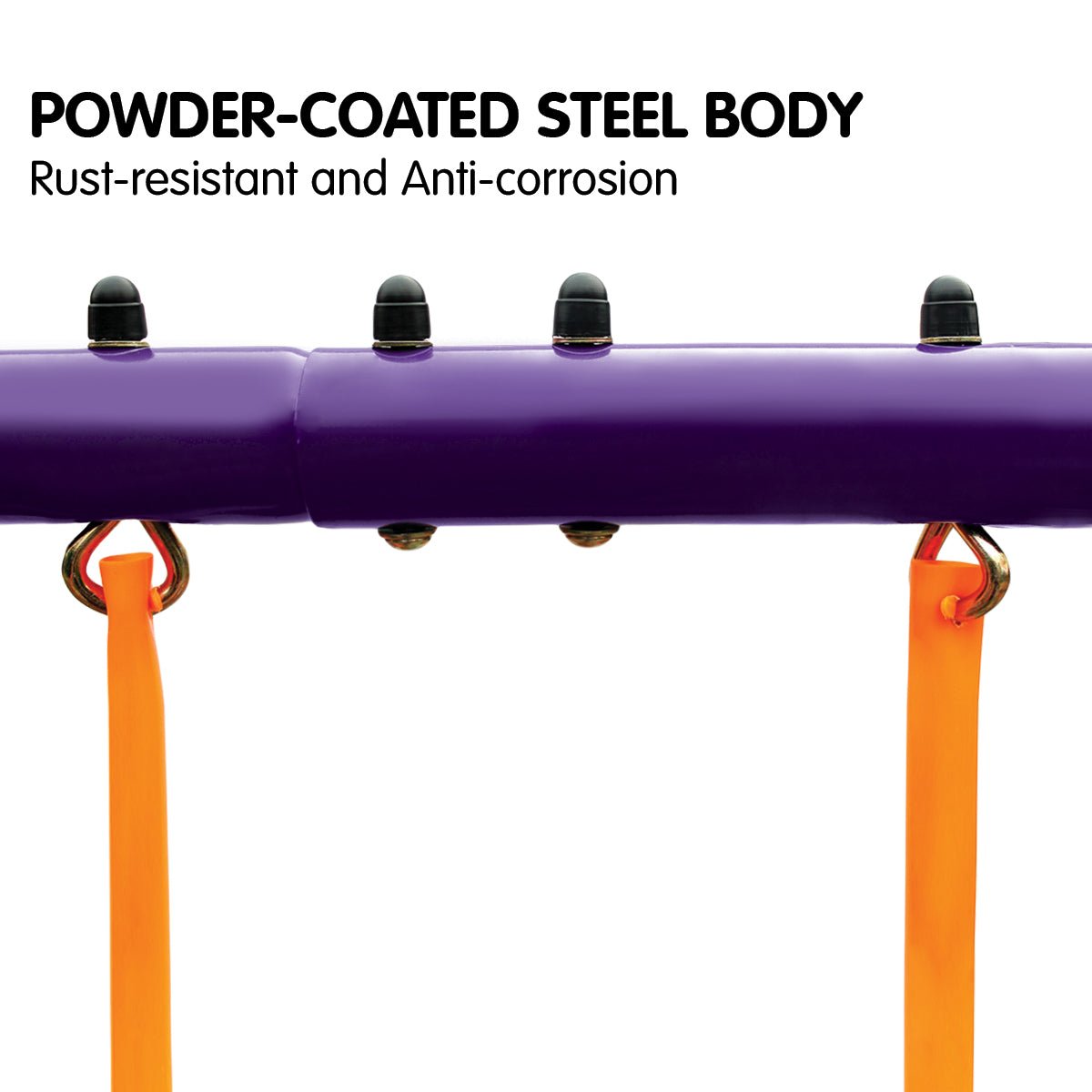 Kahuna Kids 4 - Seater Swing Set with Slide Purple Green for kids outdoor play - PlayScapes Australia