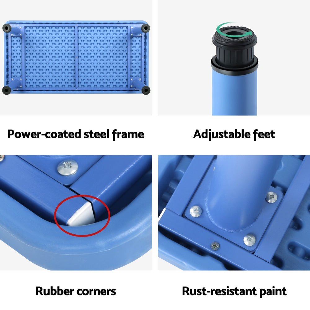 Keezi 5PCS Kids Table and Chairs Set Children Study Desk Furniture Plastic 4 Chairs for kids outdoor play - PlayScapes Australia