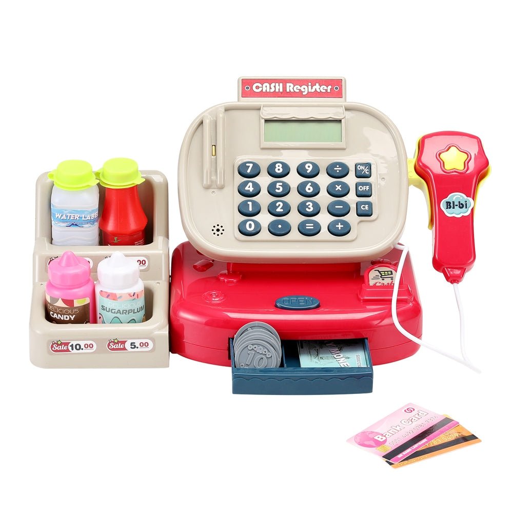 Keezi Kids Cash Register Calculator Pretend Play Shops Money Checkout Toys Set for kids outdoor play - PlayScapes Australia