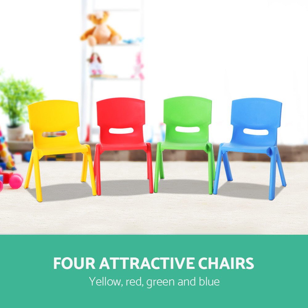 Keezi Kids Chairs Set Plastic Set of 4 Activity Study Chair 50KG for kids outdoor play - PlayScapes Australia