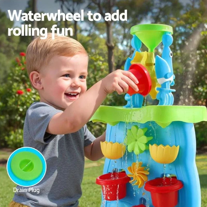 Keezi Kids Sand and Water Table Waterfall Wall Sandpit Toys Beach Shovel for kids outdoor play - PlayScapes Australia