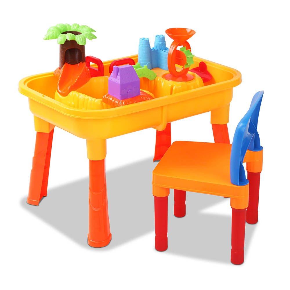 Keezi Kids Sandpit Pretend Play Set Sand Water Table Chair Outdoor Beach Toy for kids outdoor play - PlayScapes Australia