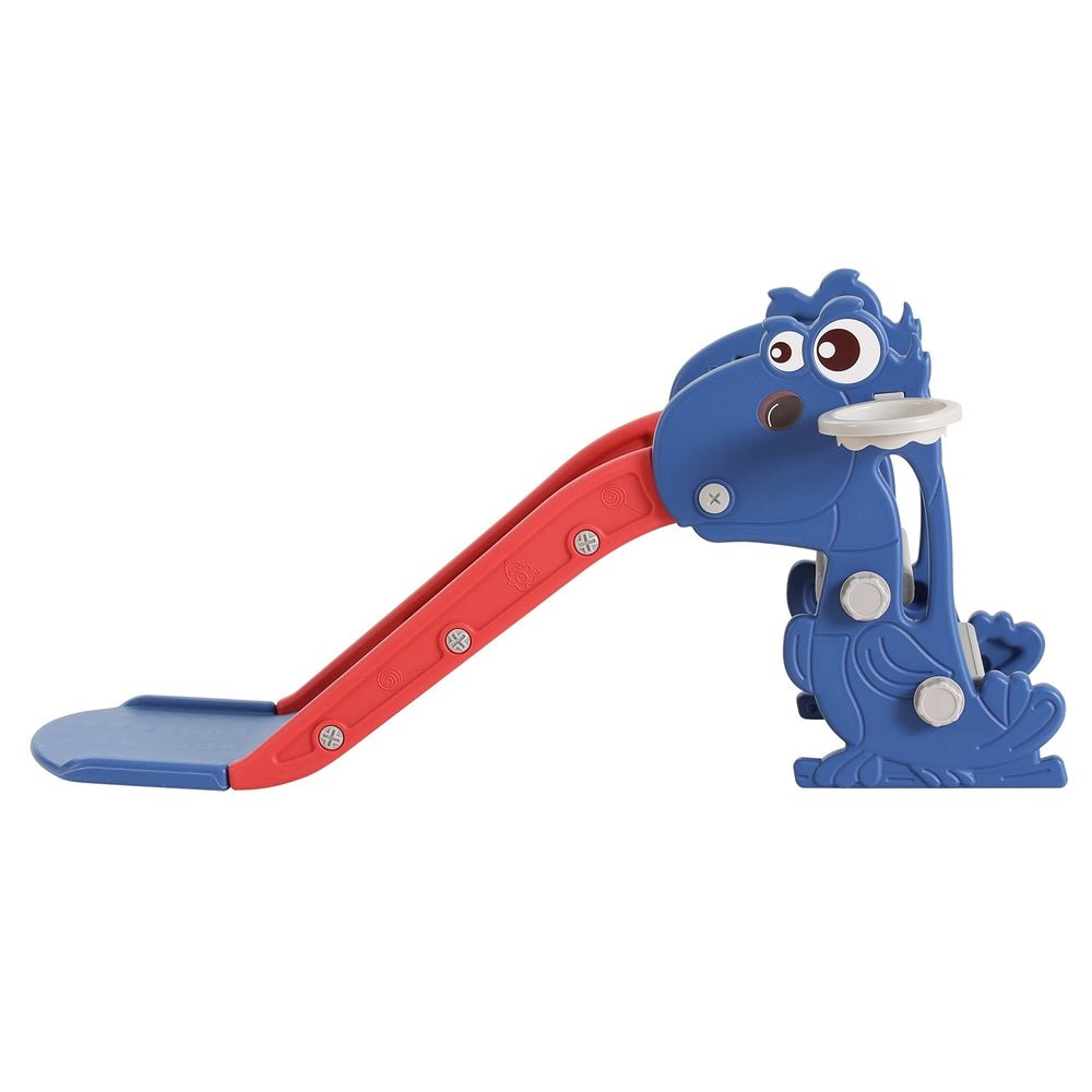 Keezi Kids Slide Set Basketball Hoop Outdoor Playground Toy Dragon 90cm Blue for kids outdoor play - PlayScapes Australia