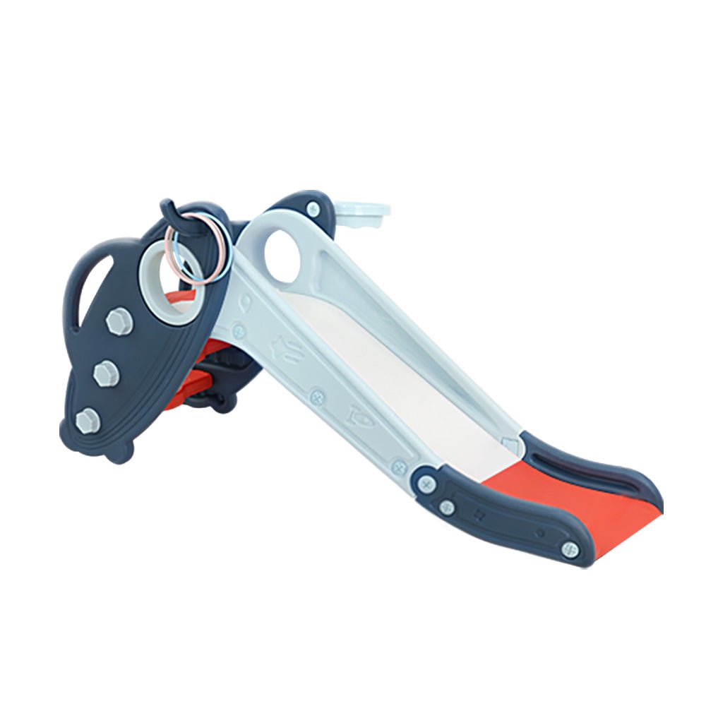 Keezi Kids Slide Set Basketball Hoop Rings Outdoor Playground Toys 110cm Blue for kids outdoor play - PlayScapes Australia