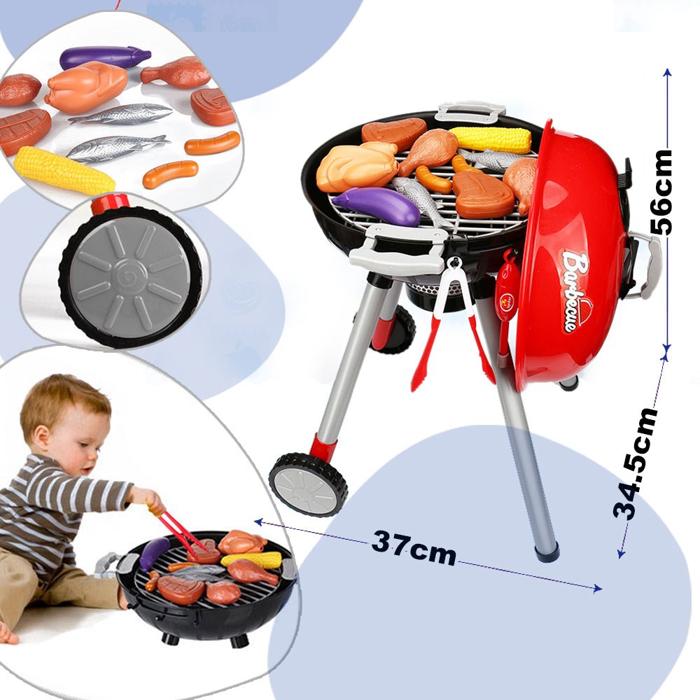 Kids BBQ Pretend Play Cooking Set Sausages Utensils Barbecue Grill Toy Cooker for kids outdoor play - PlayScapes Australia