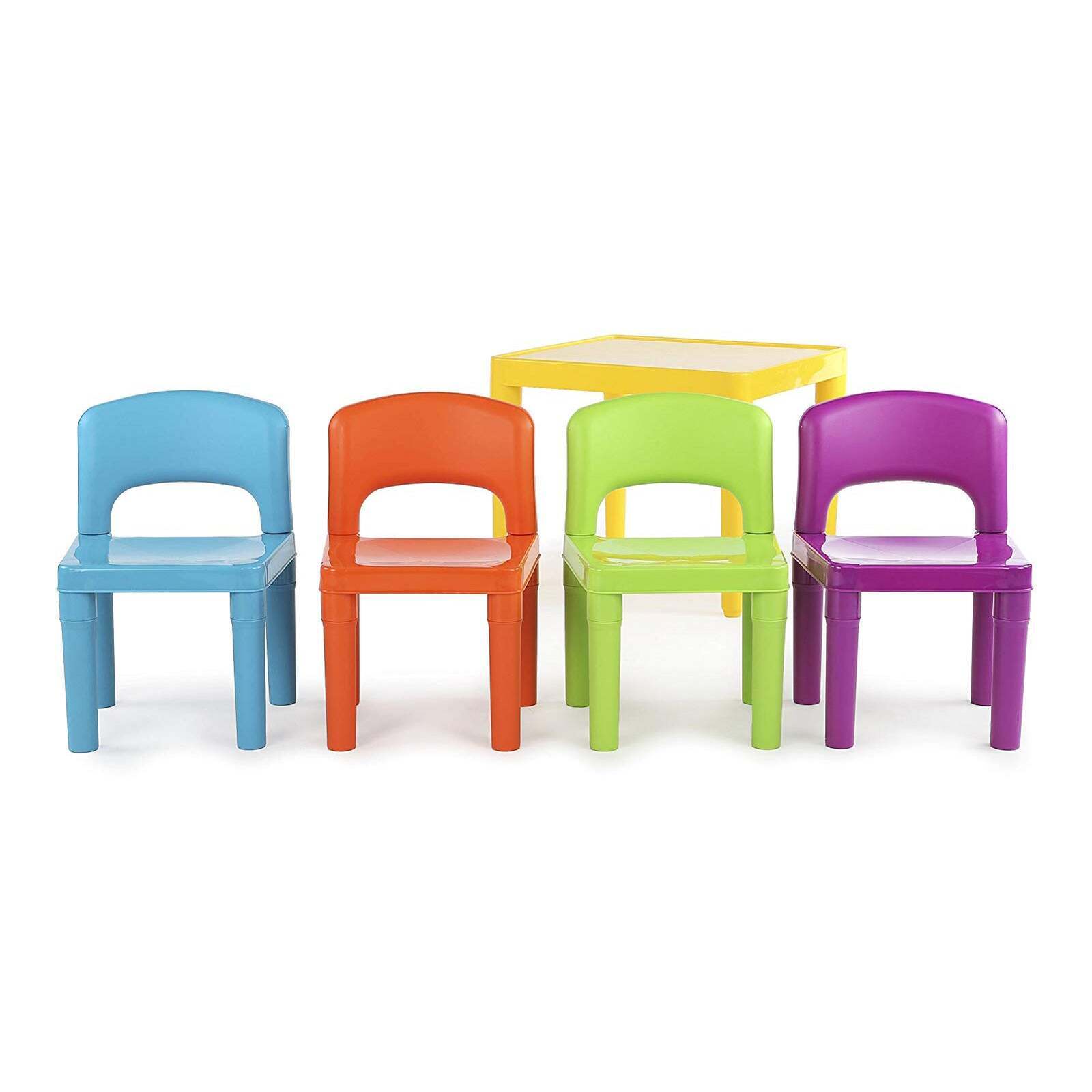 Kids Plastic 5 - Piece Table & 4 Chairs Set (Multicoloured) for kids outdoor play - PlayScapes Australia