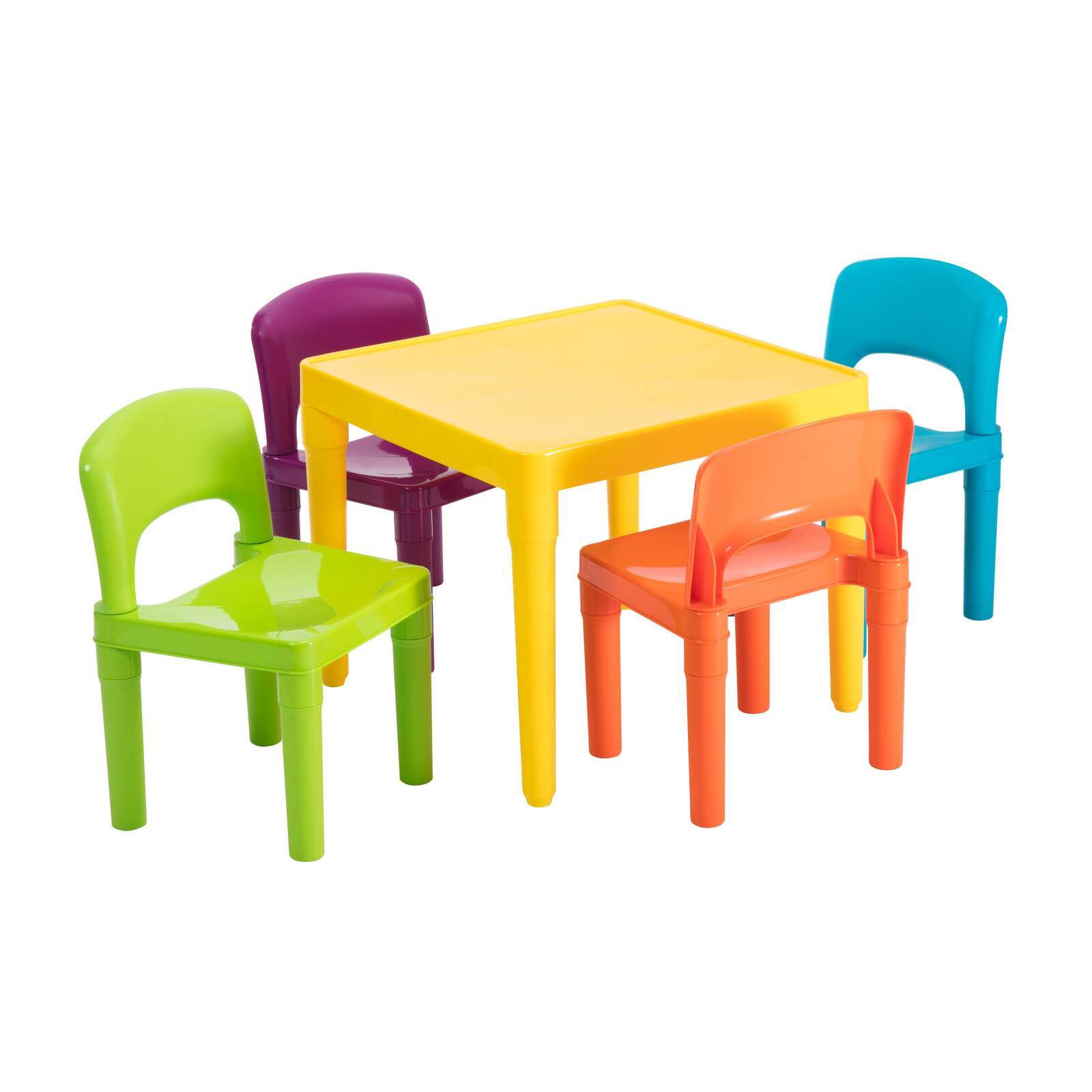 Kids Plastic 5 - Piece Table & 4 Chairs Set (Multicoloured) for kids outdoor play - PlayScapes Australia