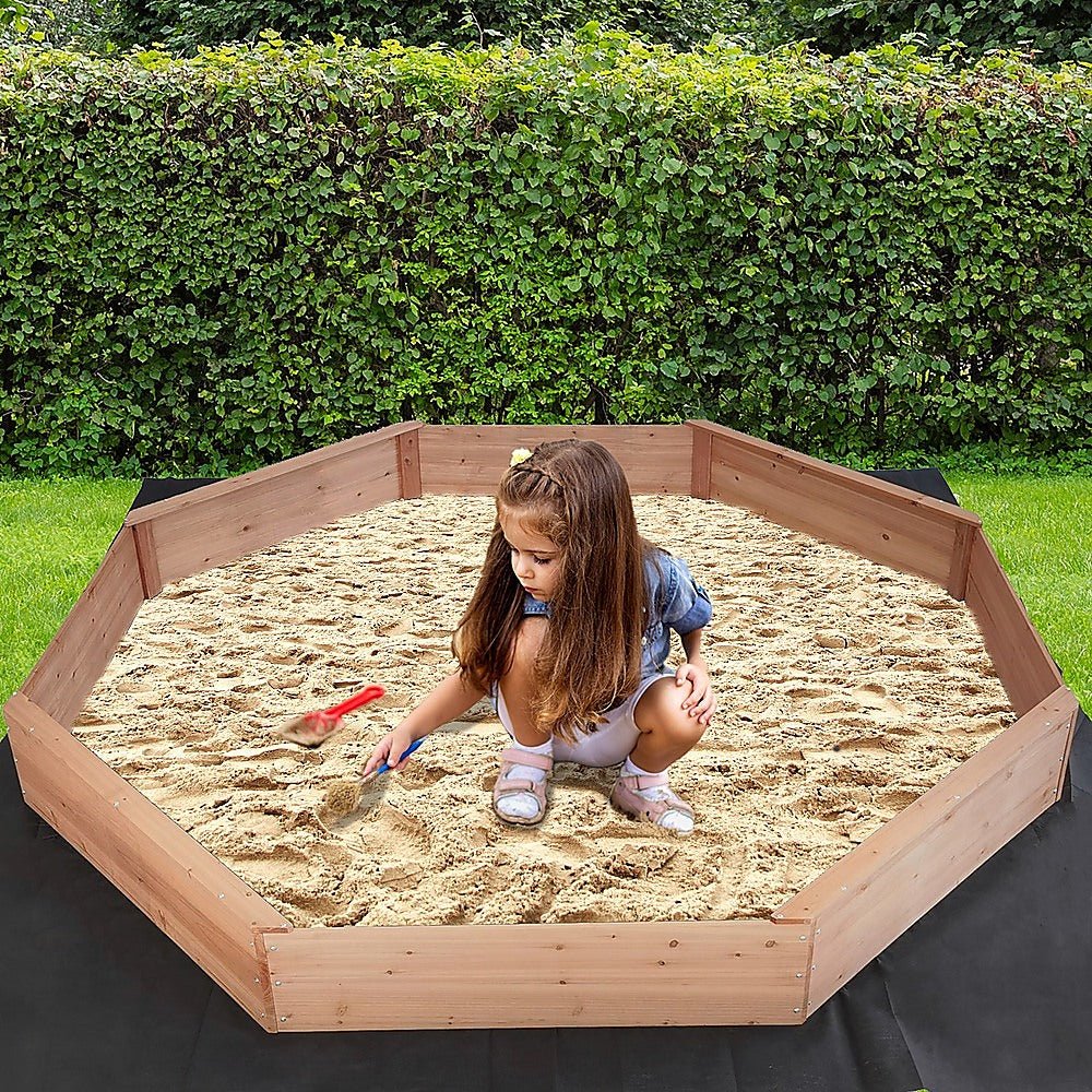 Kids Sand Pit Large Octagonal Wooden Sandpit for kids outdoor play - PlayScapes Australia