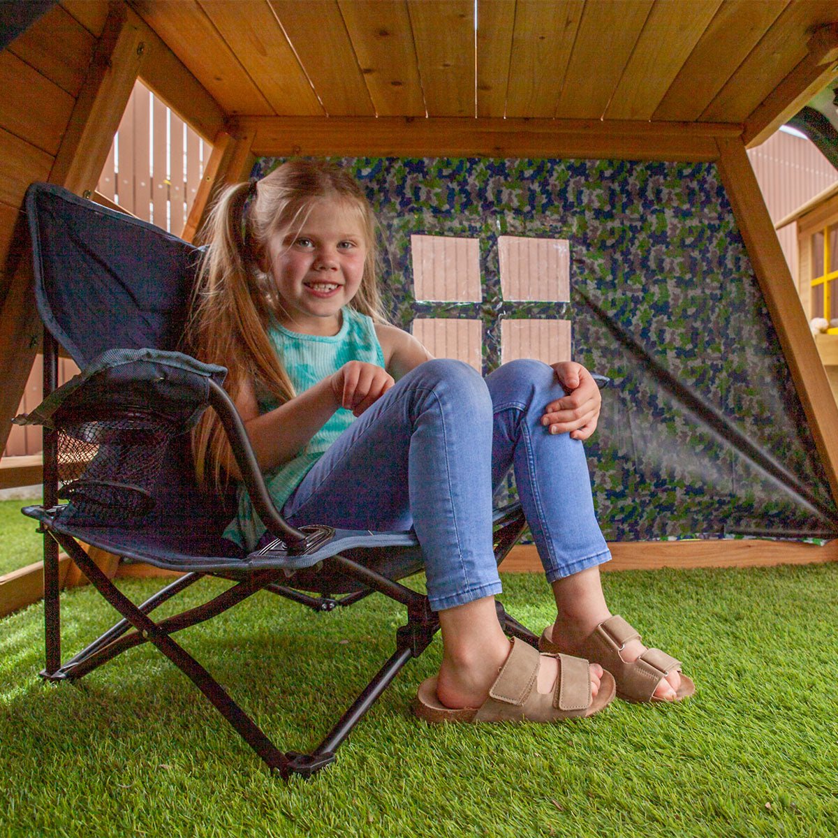 Lifespan Kids Cooper Climb & 1.8m Slide (Blue) for kids outdoor play - PlayScapes Australia