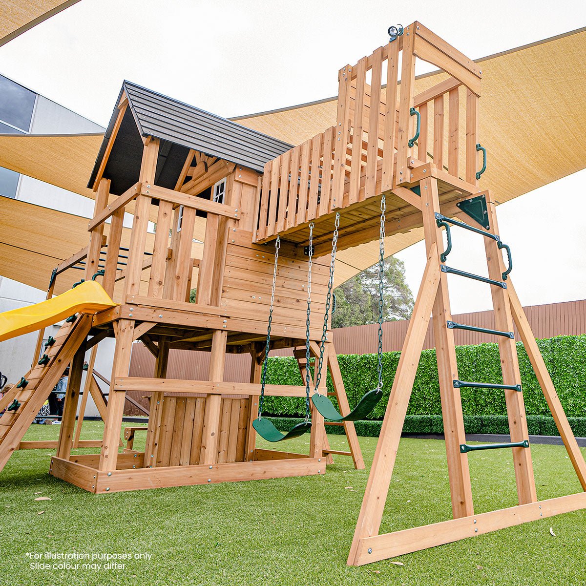 Lifespan Kids Kensington Swing Set, Monkey Bars & Play Centre with 2.2m Slide (Pastel Blue) for kids outdoor play - PlayScapes Australia