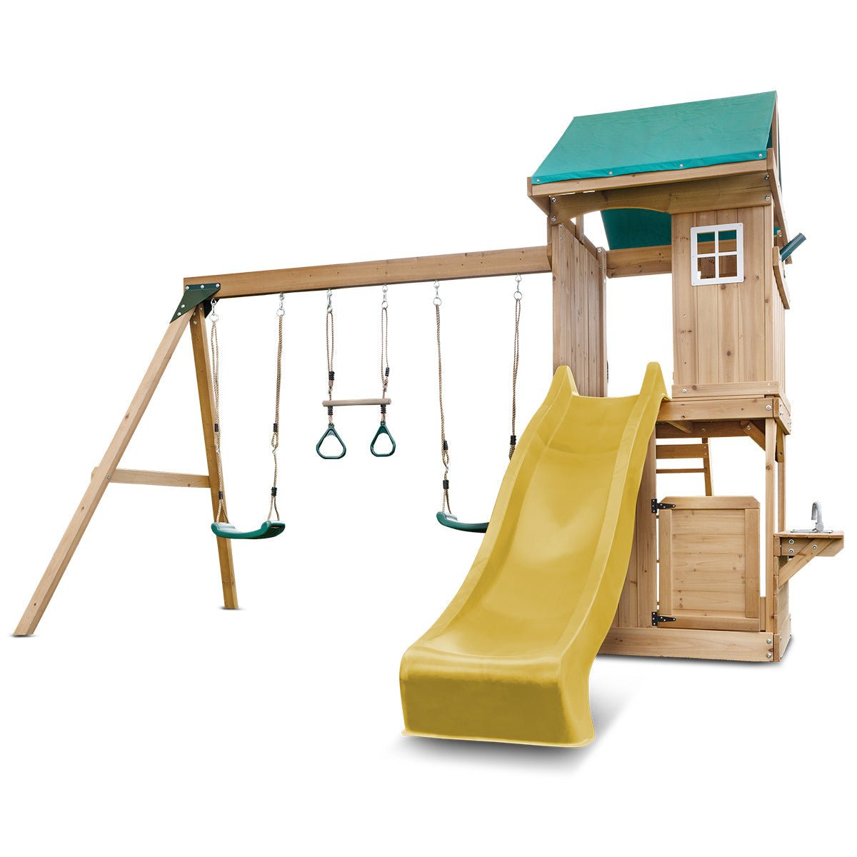 Lifespan Kids Montrose Swing Set & Play Centre with 2.2m Slide (Yellow) for kids outdoor play - PlayScapes Australia
