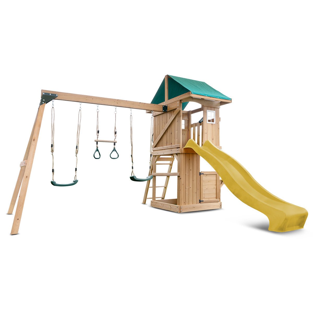 Lifespan Kids Montrose Swing Set & Play Centre with 2.2m Slide (Yellow) for kids outdoor play - PlayScapes Australia