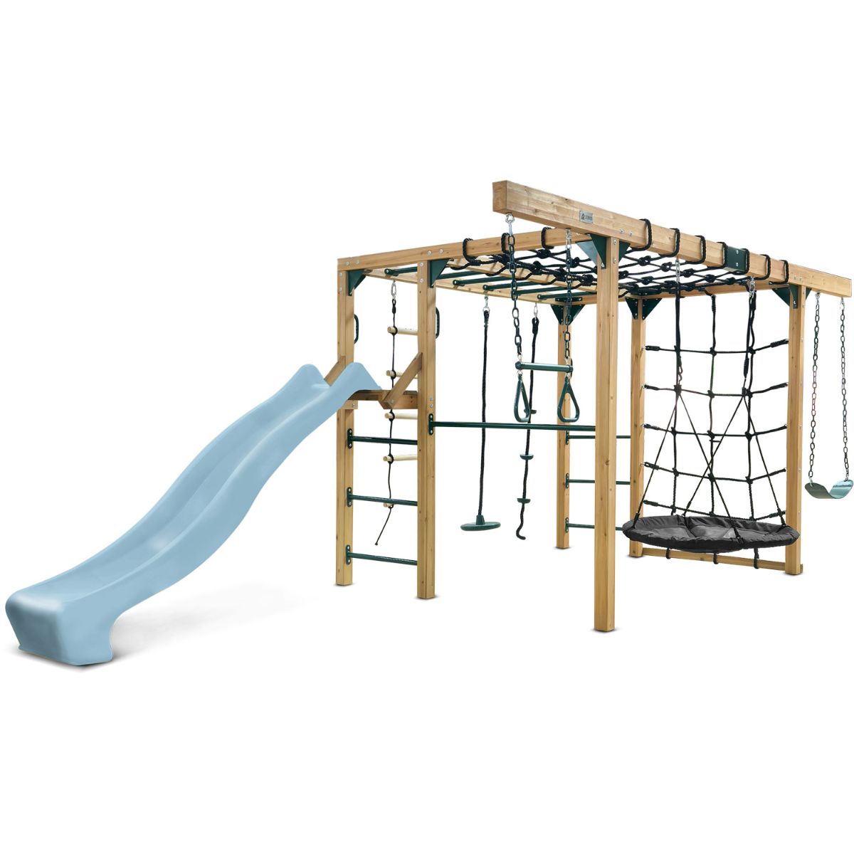 Lifespan Kids Orangutan Monkey Bars Jungle Gym Climbing Frame with 2.2m Slide (Pastel Blue) for kids outdoor play - PlayScapes Australia