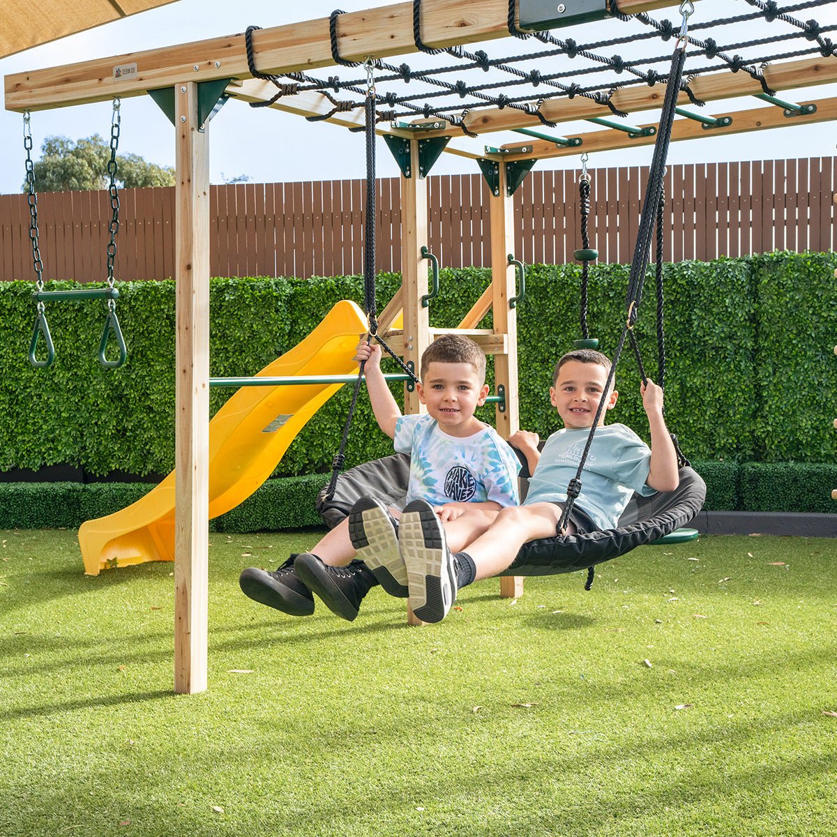 Lifespan Kids Orangutan Monkey Bars Jungle Gym Climbing Frame with 2.2m Slide (Yellow) for kids outdoor play - PlayScapes Australia