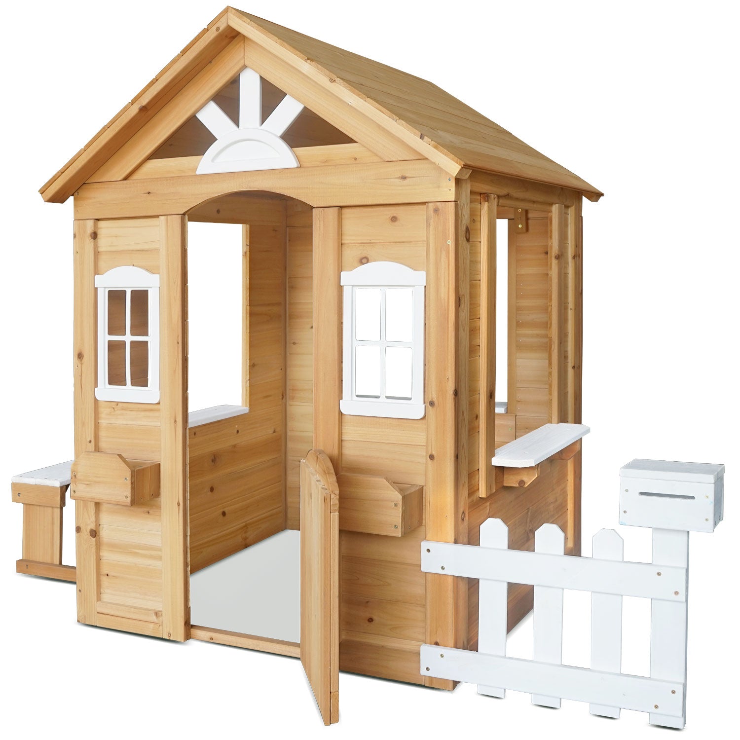 Lifespan Kids Teddy V2 Cubby House Natural for kids outdoor play - PlayScapes Australia