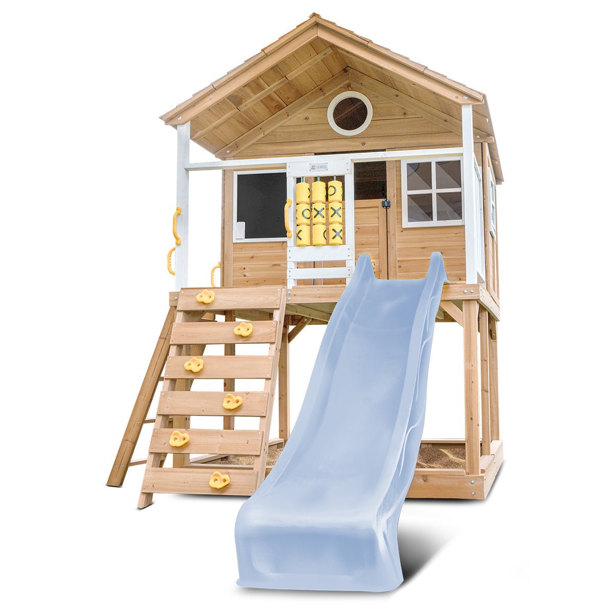 Lifespan Kids Warrigal Cubby House with 2.2m Slide (Pastel Blue) for kids outdoor play - PlayScapes Australia