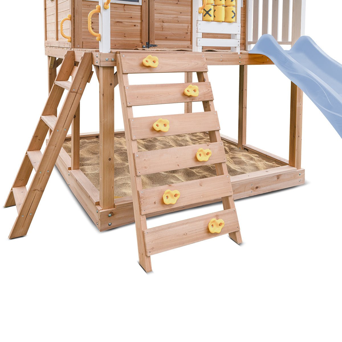 Lifespan Kids Warrigal Cubby House with 2.2m Slide (Pastel Blue) for kids outdoor play - PlayScapes Australia