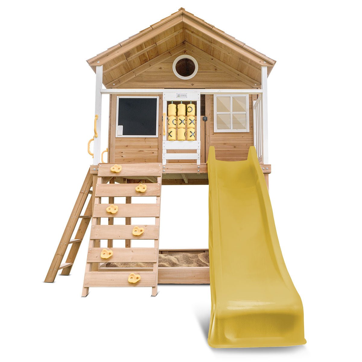Lifespan Kids Warrigal Cubby House with 2.2m Slide (Yellow) for kids outdoor play - PlayScapes Australia