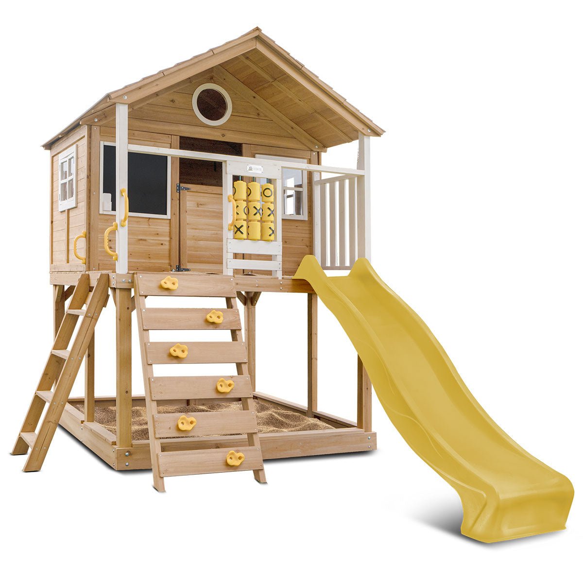 Lifespan Kids Warrigal Cubby House with 2.2m Slide (Yellow) for kids outdoor play - PlayScapes Australia