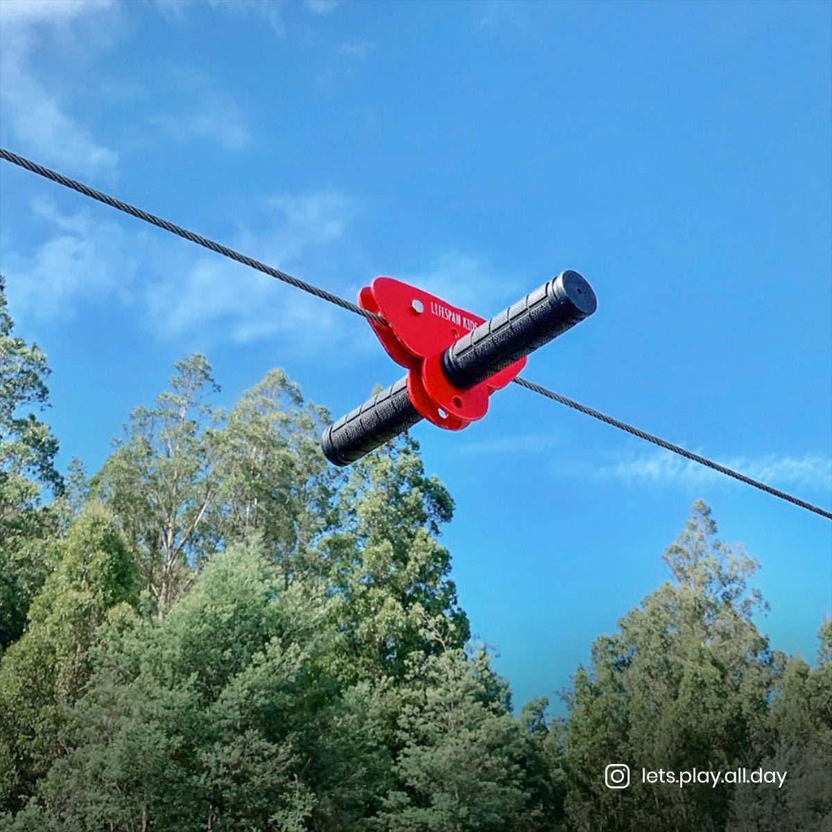 Lifespan Kids Woomera Flying Fox + Red Monkey Swing for kids outdoor play - PlayScapes Australia