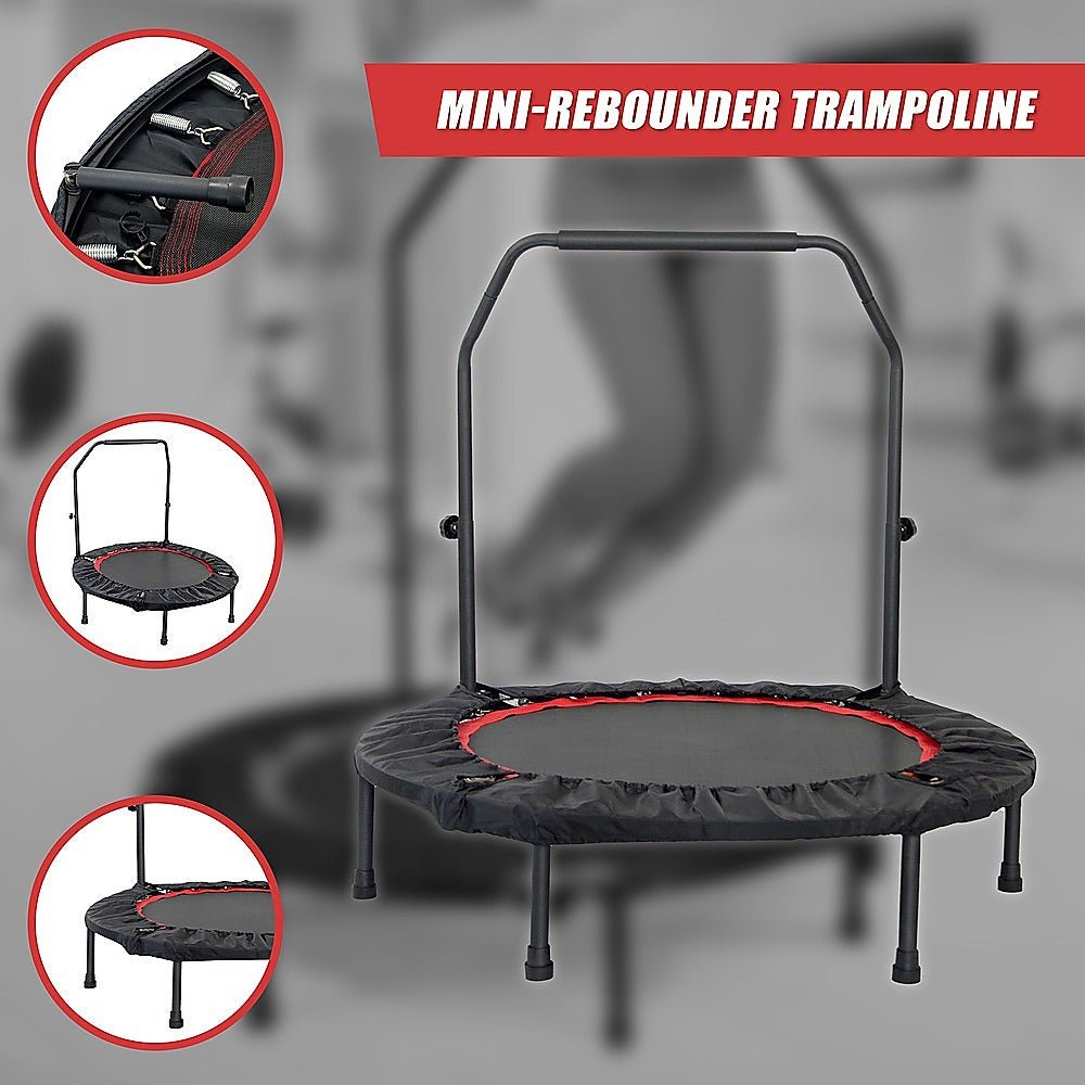 Mini Rebounder Trampoline With Handle Rail for kids outdoor play - PlayScapes Australia