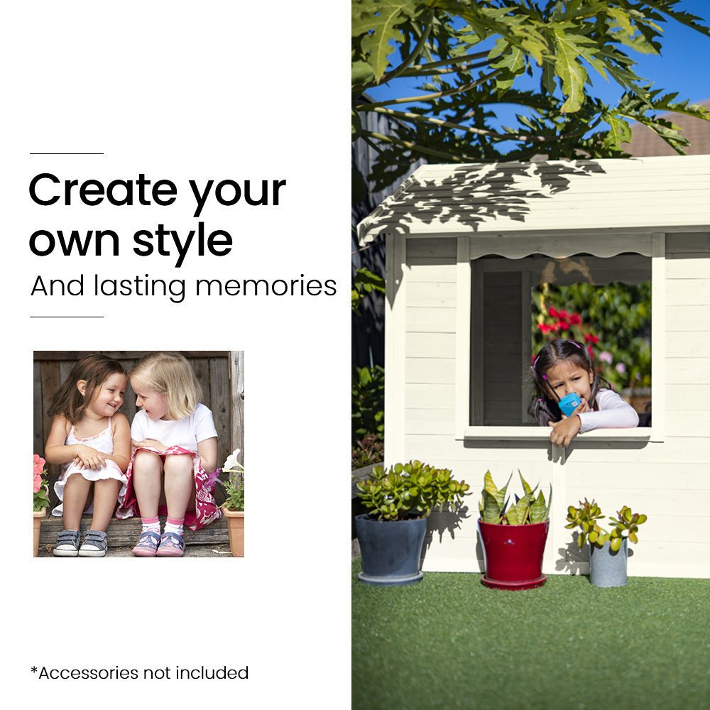 ROVO KIDS Cubby House, Wooden Outdoor DIY Timber Cottage Style Playhouse. for kids outdoor play - PlayScapes Australia