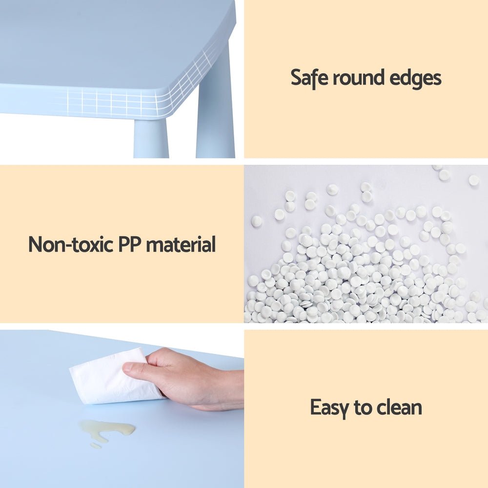 1 Keezi Kids Table and 2 Chairs Set Blue for kids outdoor play - PlayScapes Australia