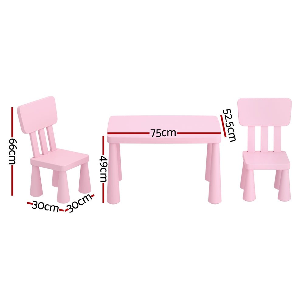1 Keezi Kids Table and 2 Chairs Set Pink for kids outdoor play - PlayScapes Australia