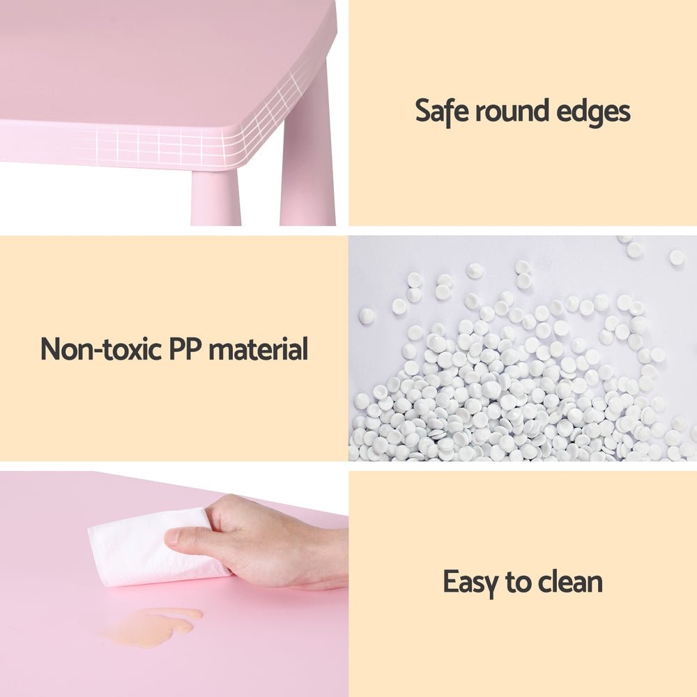 1 Keezi Kids Table and 2 Chairs Set Pink for kids outdoor play - PlayScapes Australia