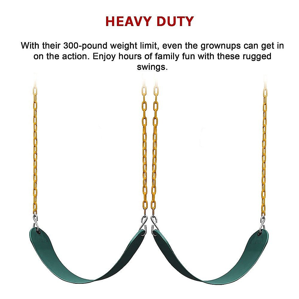 2 Pack Swings Seats Heavy Duty 66" Chain Plastic Coated Playground Swing for kids outdoor play - PlayScapes Australia