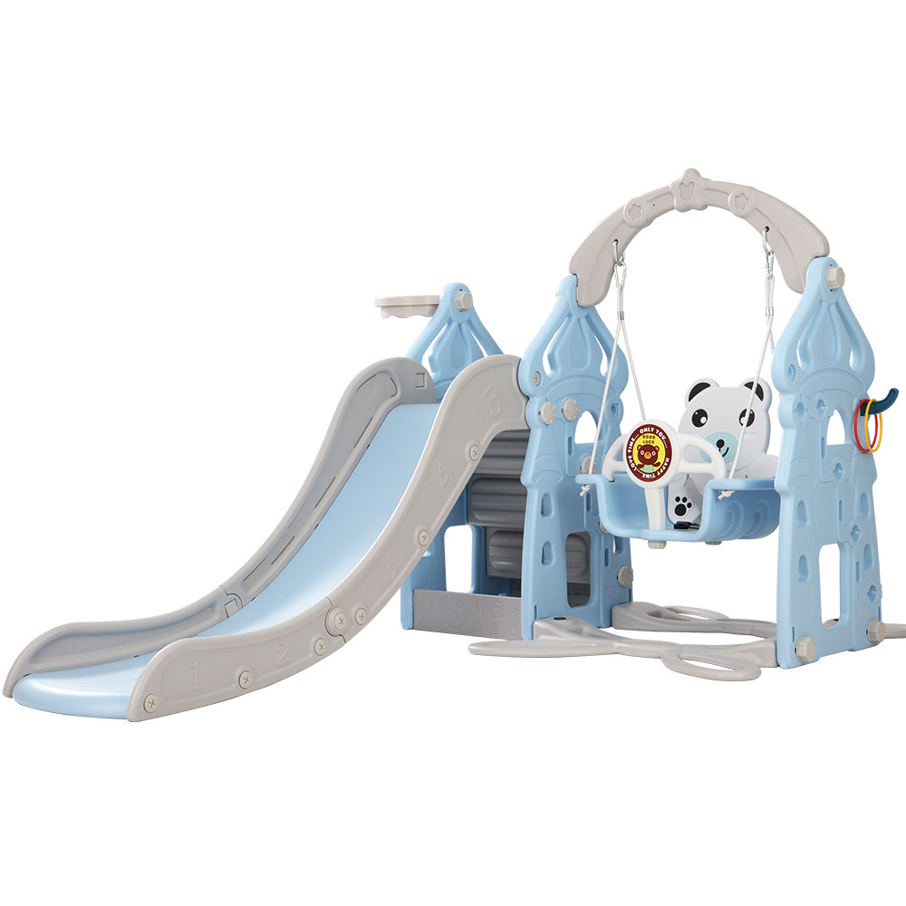 Keezi Baby Gym, Toddler Slide Swing Set & Basketball Hoop. 170cm.