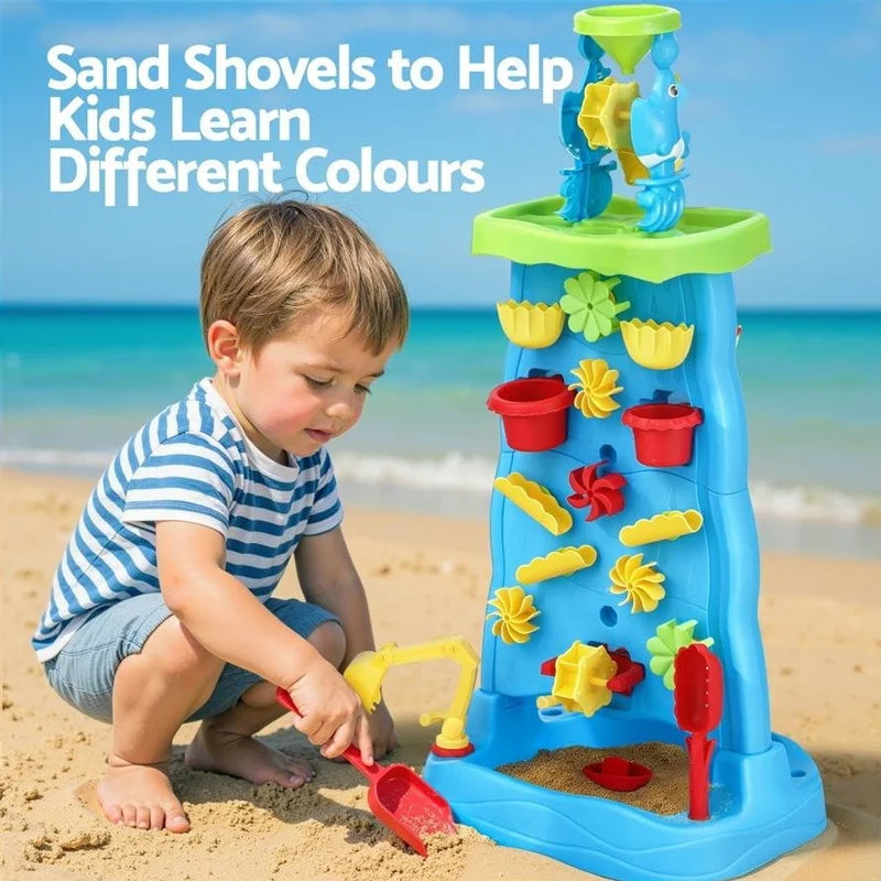 Keezi Kids Sand and Water Table Waterfall Wall Sandpit Toys Beach Shovel