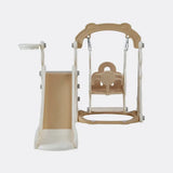 Keezi Kids Slide Swing Set Basketball Hoop Outdoor Playground Toys 160cm Beige