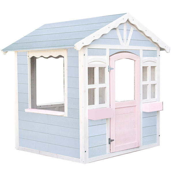 ROVO KIDS Cubby House, Outdoor Wooden DIY Timber Cottage Style Playhouse.