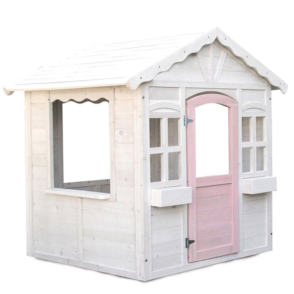 ROVO KIDS Cubby House, Wooden Outdoor DIY Timber Cottage Style Playhouse.