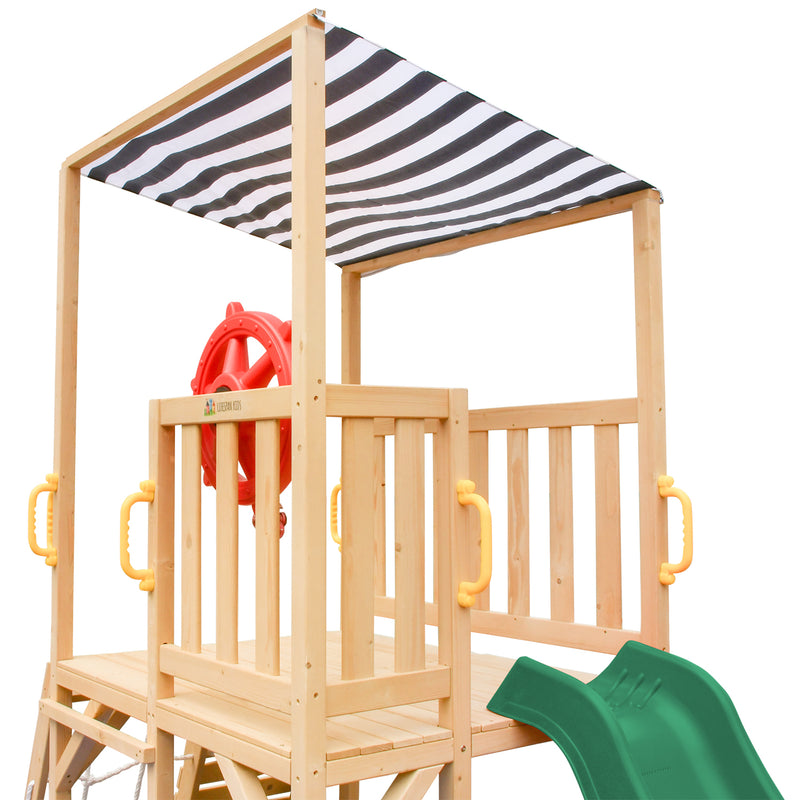 Lifespan Kids Marina Boat Climb & Slide  -1.8m Green Slide - Backyard Adventure