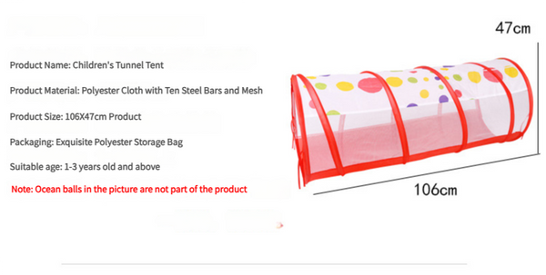 3-in-1 Kids Play Tent Set - Foldable Indoor/Outdoor Tunnel and Ball Pit with Fence. Variety of Colours Available!