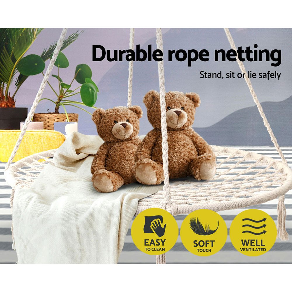 Gardeon Hammock Chair Outdoor Tree Swing Nest Web Hanging Seat 100cm for kids outdoor play - PlayScapes Australia