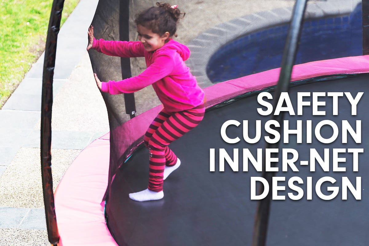 Kahuna Classic 6ft Outdoor Round Trampoline Safety Enclosure And Basketball Hoop Set - Pink for kids outdoor play - PlayScapes Australia